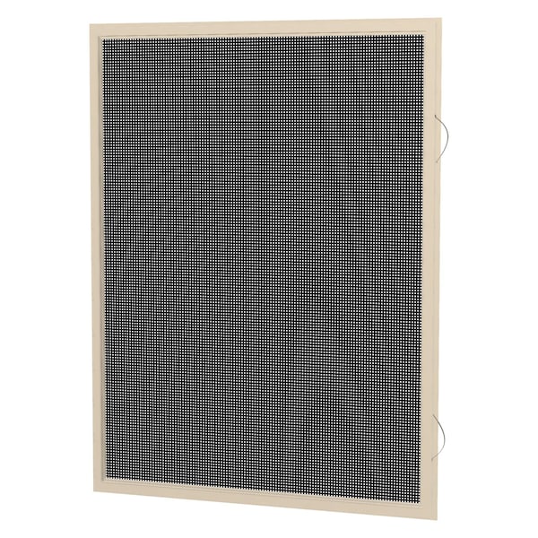 14 In W X 34 In H Casement Window Screen, CA2, Charcoal Fiberglass Mesh, Almond